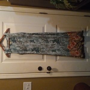Teddi dress, long blue floral print sleeveless